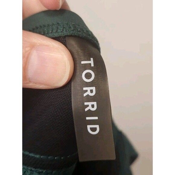 Torrid Underwire Peplum Tankini Top Hunter Green Size 0 Cup F New Swimwear Nice - Picture 5 of 9